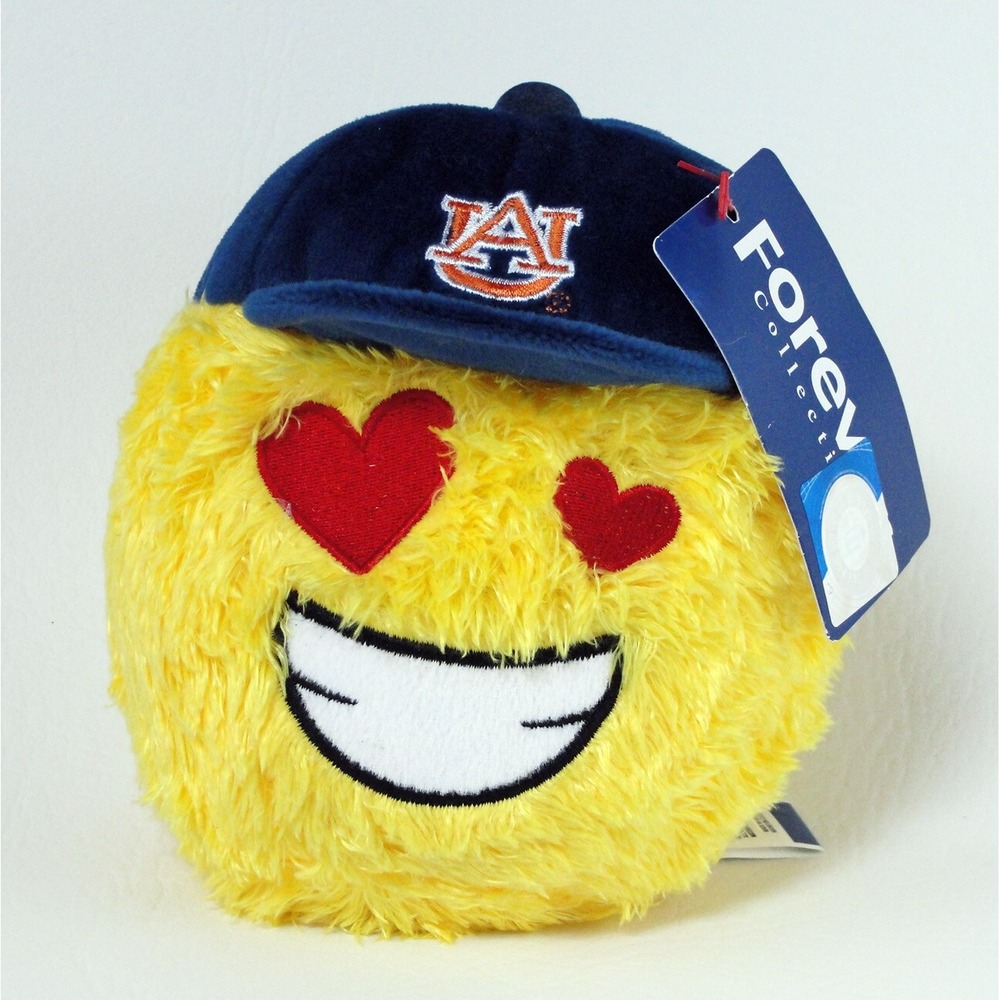 Auburn Tigers Forever Collectibles Smiley Face Plush Cap Hearts Valentine 6 Inch
